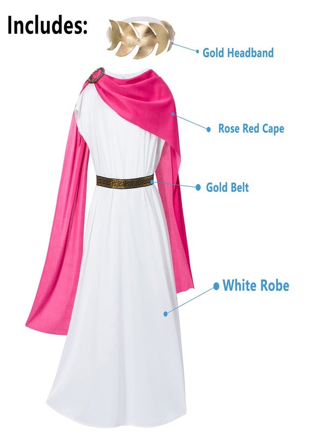 TOGROP Greek Toga Costume for Kids Girls Ancient Greece Mythos Philosopher Rome Nobility Cosplay 8-12 Years Pink - Image 5